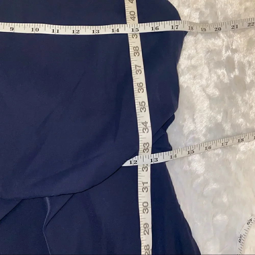 AMY LYNN One-Shoulder navy blue  Satin Dress NWOT size small
